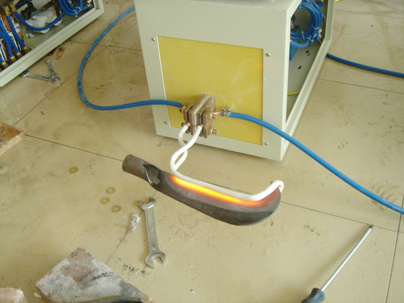 Cutter and knife blade hardening processing by 40KW high frequency induction heater