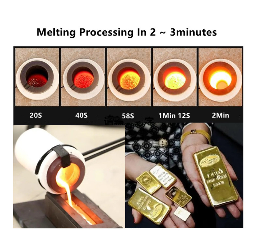 Small gold/Silver/Copper induction melting machine for precious metals 1KG to 5KGs